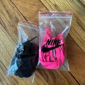 Nike Black and Pink Shoelace Set